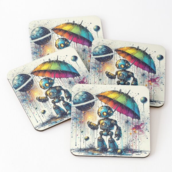 Item preview, Robot Rainbow Rain Showers designed and sold by WyckedLynn.