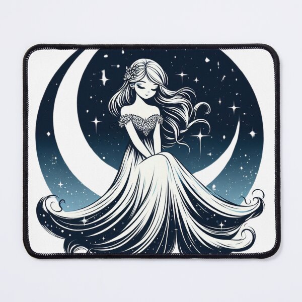 Item preview, Girl Sitting on the Moon #1 designed and sold by Fuzzymooselogs.