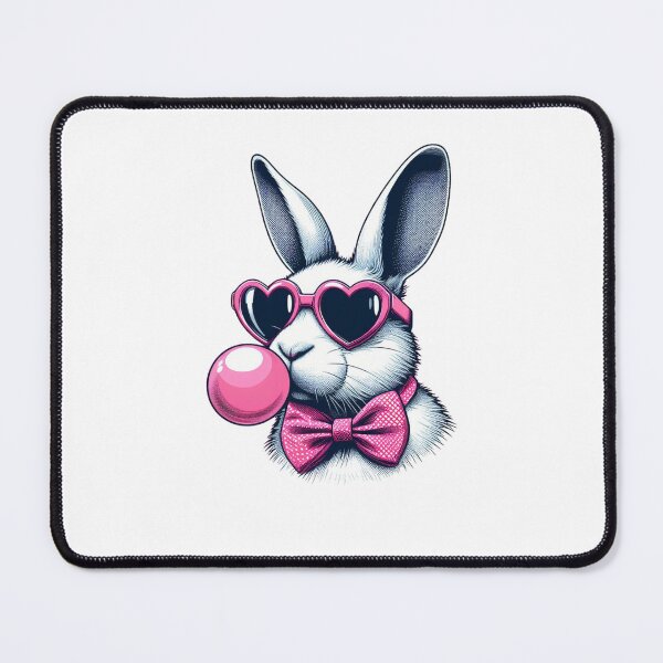 Item preview, Cute Girl Bunny Glasses Pink Bow Bubble Gum Rabbit Lovers designed and sold by diyoor.