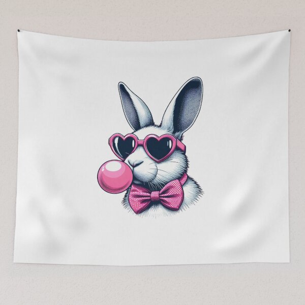 Item preview, Cute Girl Bunny Glasses Pink Bow Bubble Gum Rabbit Lovers designed and sold by diyoor.