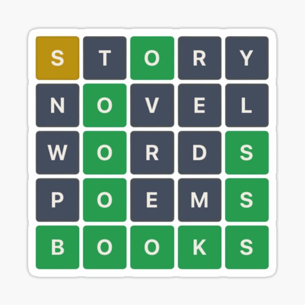 Vista previa del artículo con la obra «Historia Novela Palabras Poemas Libros Juego Wordle», diseñado y vendido por zahrabooks .