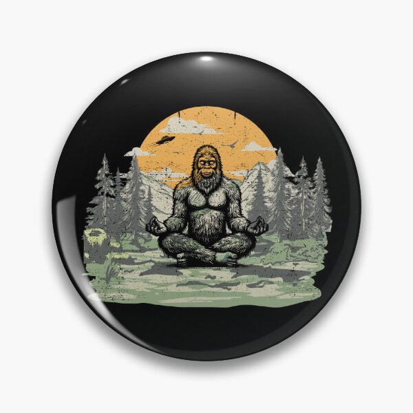 Item preview, Bigfoot Meditating Retro Sunset UFO designed and sold by NoSpecialShop.