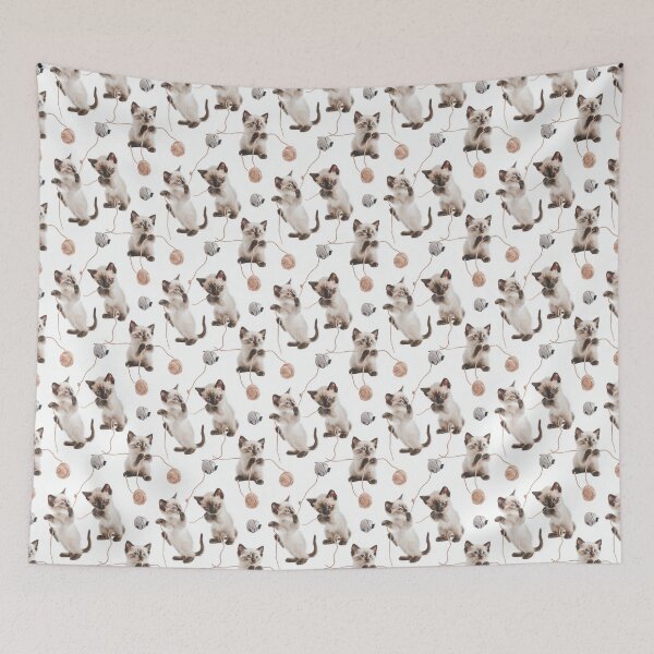 Item preview, Playful Thai Kittens Minimal Seamless Pattern designed and sold by IssaraStudio.
