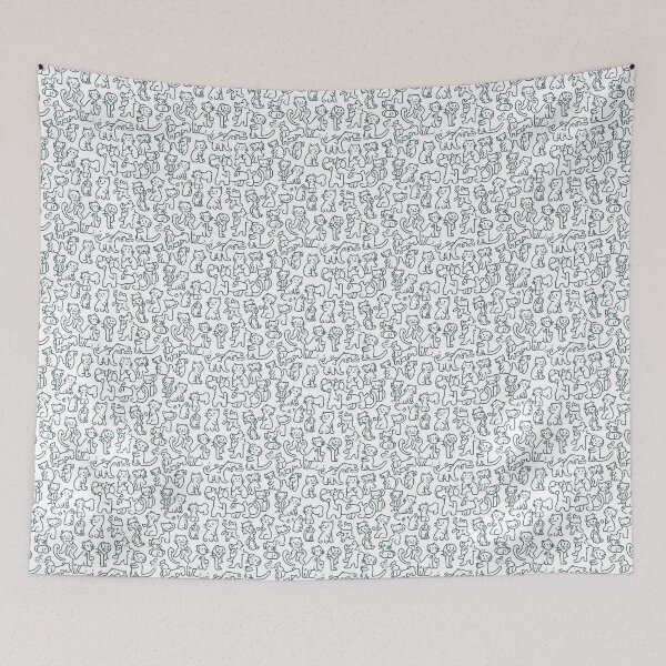 Item preview, Playful Thai Kittens with Paw Prints Seamless Pattern designed and sold by IssaraStudio.