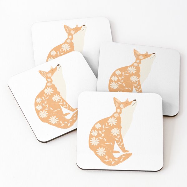 Item preview, Floral Folk Fox Looking Up designed and sold by SuperFoxStudio.