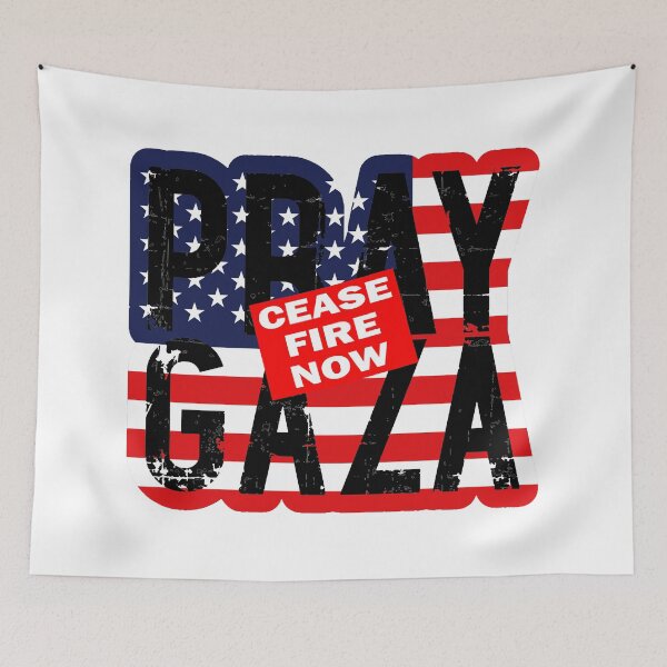 Item preview, Cease Fire Now; Pray Gaza; USA; designed and sold by StickerApe.