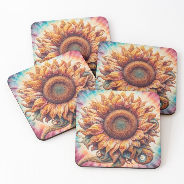 Item preview, Retro Rainbow Tye Dye Sunflower #4 designed and sold by Fuzzymooselogs.