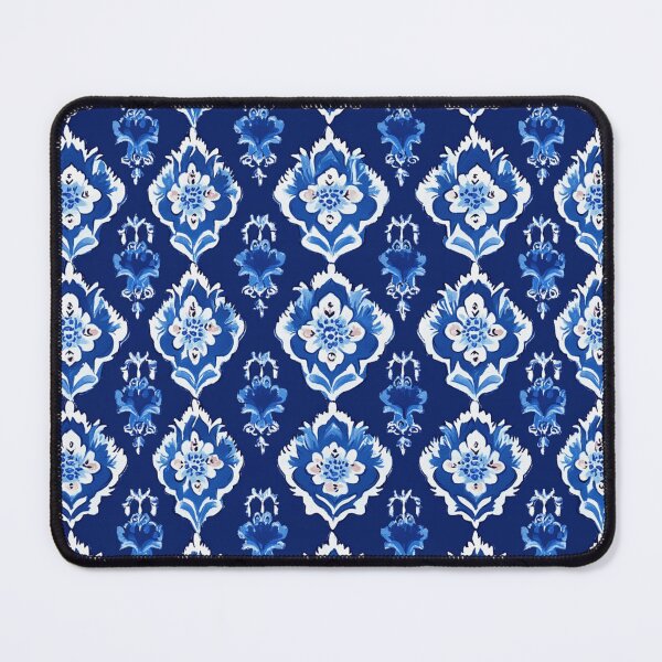 Item preview, Blue flower Ikat pattern designed and sold by FluffyGallery.