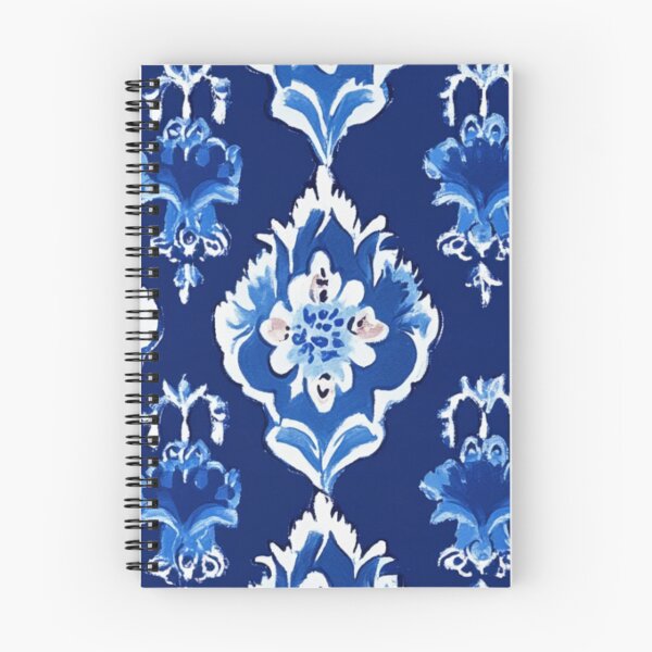 Item preview, Blue flower Ikat pattern designed and sold by FluffyGallery.