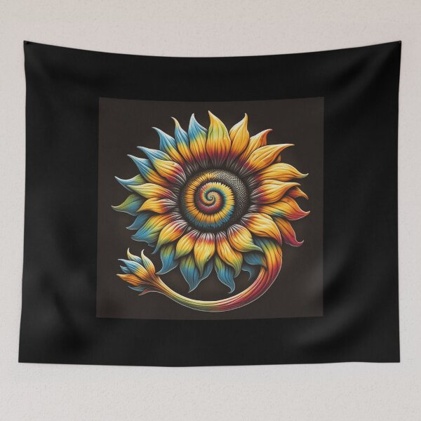 Item preview, Retro Rainbow Tye Die Sunflower #3 designed and sold by Fuzzymooselogs.