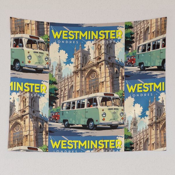 Item preview, Travel to Westminster Cute Vintage Design Sticker, poster Travel ANIME 80s designed and sold by UrbanTRIP.