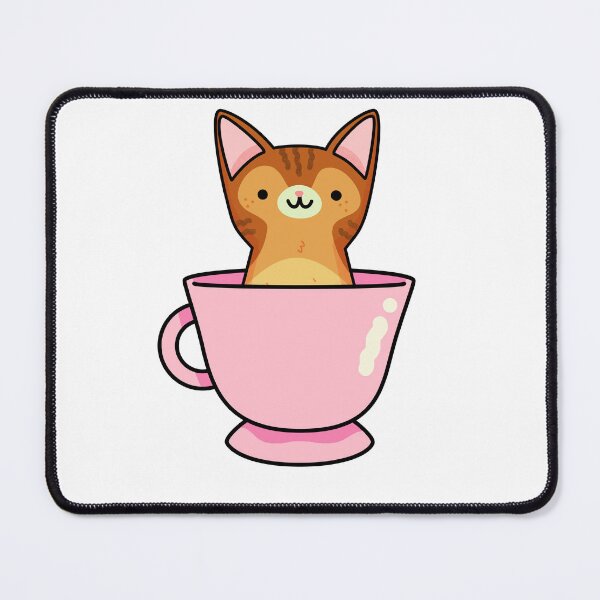 Item preview, Kawaii Abyssinian Cat In Pink Teacup designed and sold by kawaiilife.