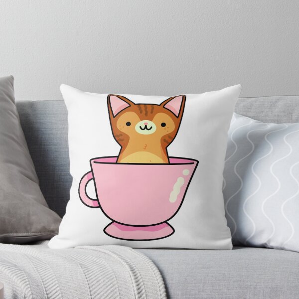 Item preview, Kawaii Abyssinian Cat In Pink Teacup designed and sold by kawaiilife.
