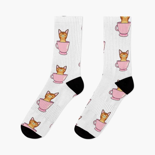 Item preview, Kawaii Abyssinian Cat In Pink Teacup designed and sold by kawaiilife.
