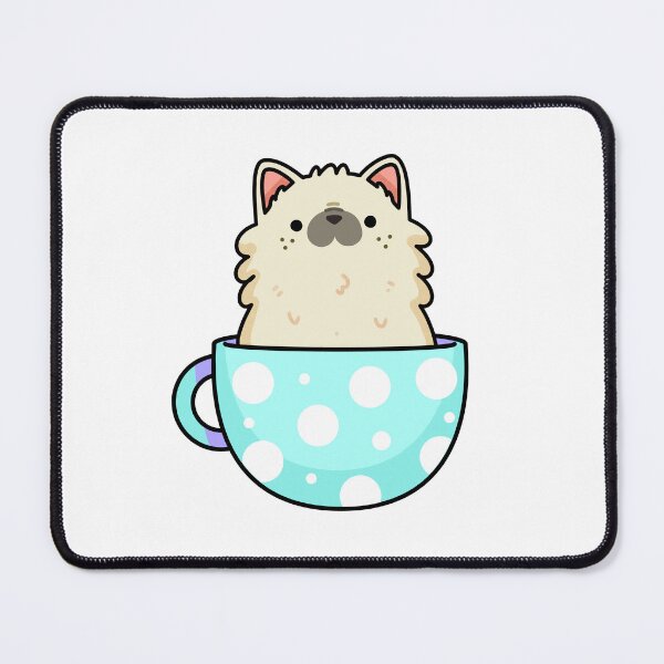 Item preview, Kawaii Persian Kitten In Blue Teacup designed and sold by kawaiilife.