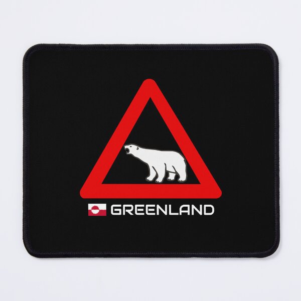 Item preview, Greenland Polar Bear Crossing Warning Sign Red White Greenland Flag designed and sold by GraTEEtude.