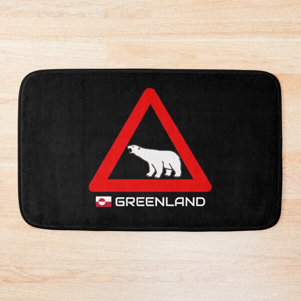 Item preview, Greenland Polar Bear Crossing Warning Sign Red White Greenland Flag designed and sold by GraTEEtude.