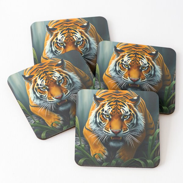 Item preview, Tiger Oil Painting Style Rainforest Wildlife Conservation designed and sold by kakarikihill.