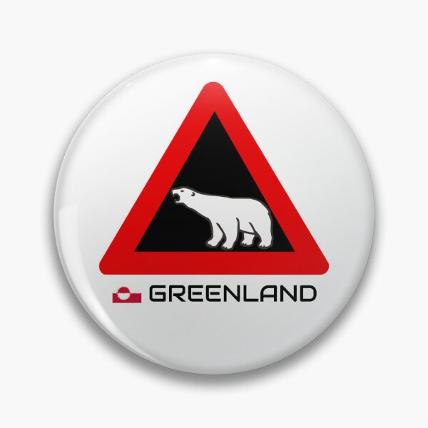 Item preview, Greenland Polar Bear Crossing Warning Sign Red White Greenland Flag designed and sold by GraTEEtude.