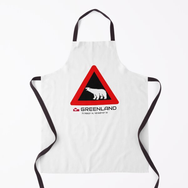 Item preview, Greenland Polar Bear Crossing Warning Sign Red White Greenland Flag Coordinate designed and sold by GraTEEtude.