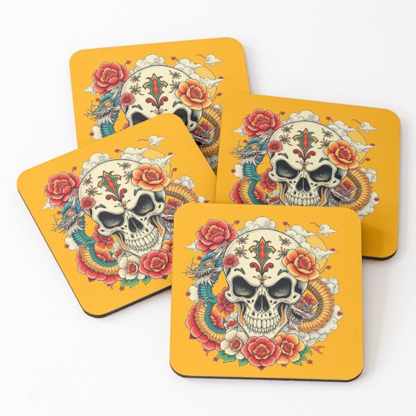 Item preview, Colorful skull art designed and sold by Roxburylane.