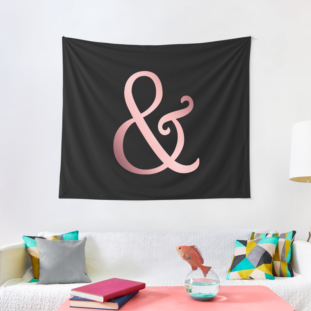 Rose Gold Ampersand Tapestry