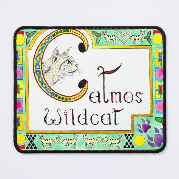 Item preview, Catmos Wildcat illuminated manuscript designed and sold by RutlandArt.