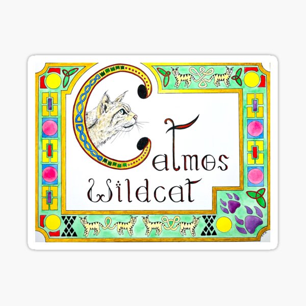 Artikel-Vorschau von Catmos Wildcat - illuminiertes Manuskript, designt und verkauft von RutlandArt.