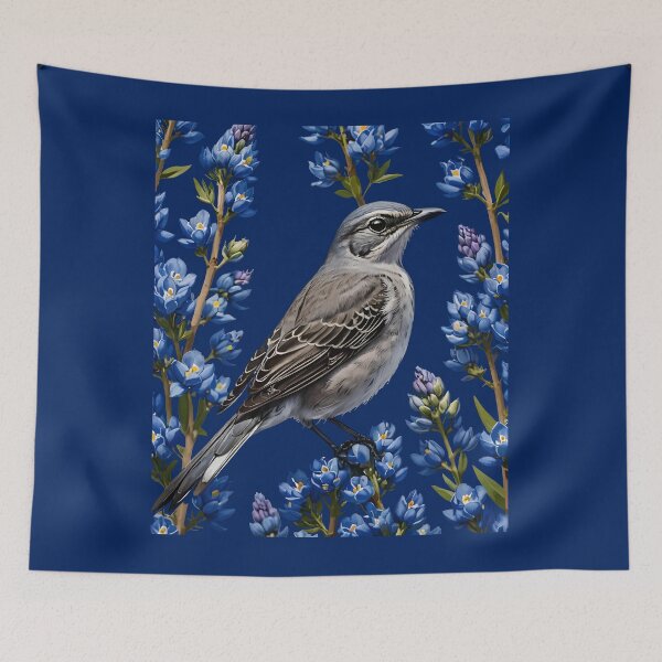 Item preview, Northern Mockingbird Surrounded By Lupins designed and sold by taiche.