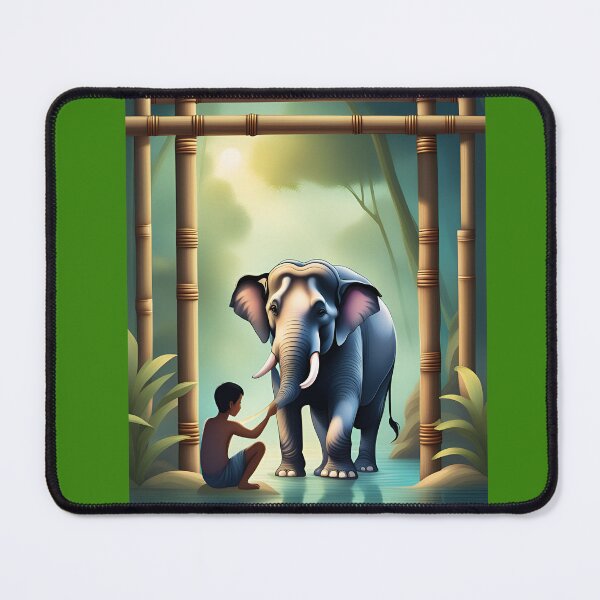 Item preview, A boy is taking care of an elephant. designed and sold by Tonphiarts.