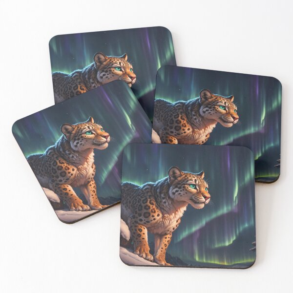 Item preview, Snow Leopard Under the Aurora designed and sold by CattoriHanzo.