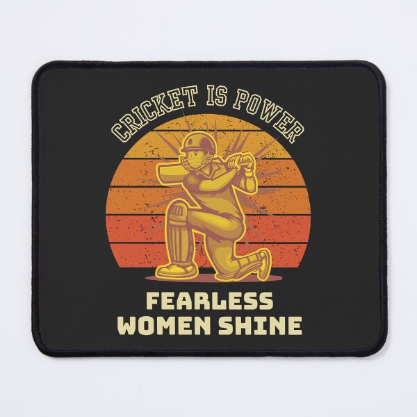 Item preview, Cricket Is Power Fearless Women Shine Dynamic Player On Retro Brown Background designed and sold by SplashTastic.