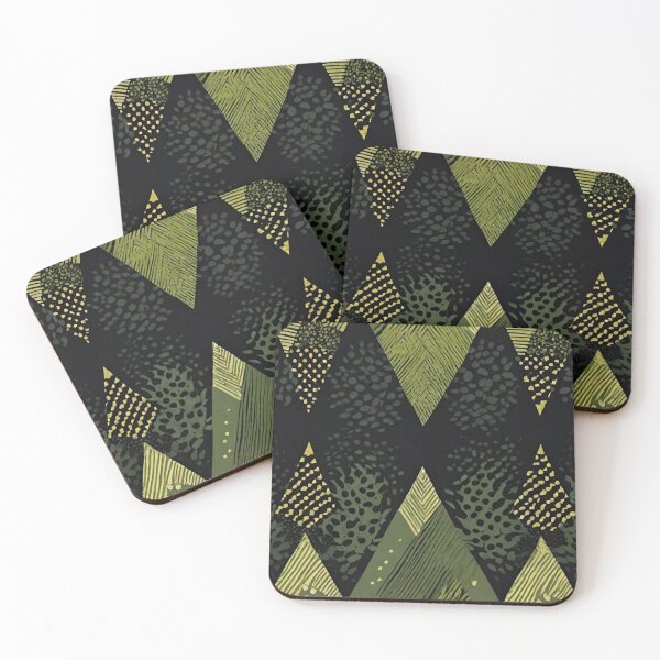 Item preview, black and olive green geometric pattern designed and sold by optimusprime39.
