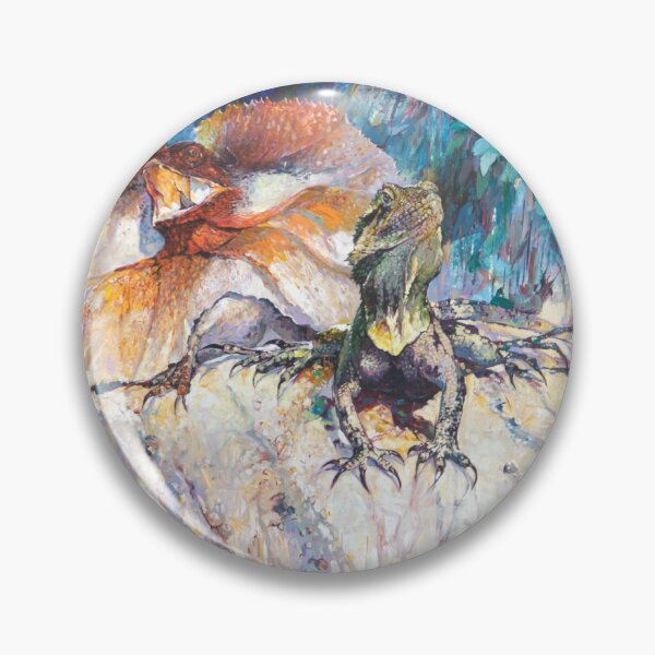 Item preview, Frill Neck Lizards on Blue designed and sold by Pieter Zaadstra Studio.