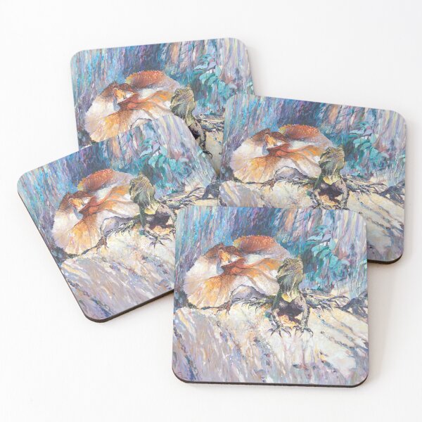 Item preview, Frill Neck Lizards on Blue designed and sold by Pieter Zaadstra Studio.