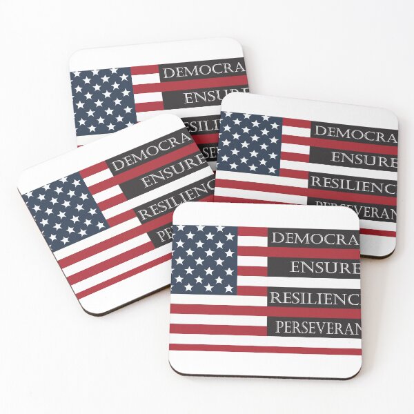 Item preview, Democracy Ensures Resilience and Perseverance - USA Flag Patriotic Design designed and sold by BongoGraph.