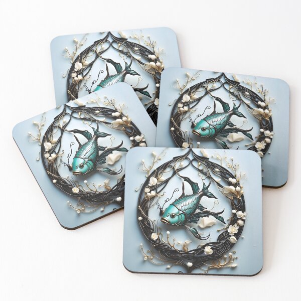 Item preview, Zodiac of Pearls - Enchanted Pisces Art with Mystical Elegance designed and sold by LaLi-Designs.