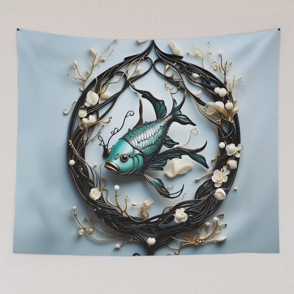 Item preview, Zodiac of Pearls - Enchanted Pisces Art with Mystical Elegance designed and sold by LaLi-Designs.