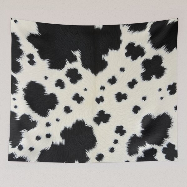Item preview, Black Cowhide, Modern Cowhide Faux Leather, Cow Skin Print Pattern designed and sold by svarupa.