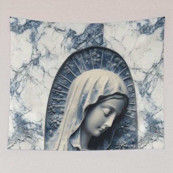 Item preview, Blue Marble Virgin Mary Relief – Elegant Religious Art Design designed and sold by Nicholas Panek.