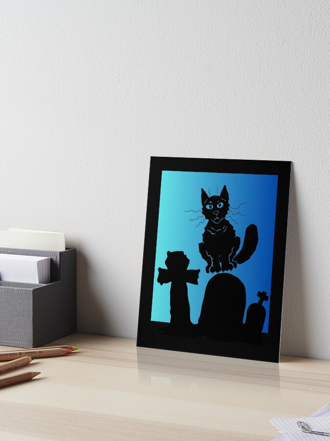 Thumbnail 1 of 2, Art Board Print, Cemetery cat designed and sold by TheOwnerSpeaks.