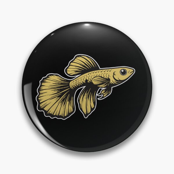 Item preview, Golden Guppy, Perfect Design for Aquarium Fans designed and sold by RetroMaritalArt.
