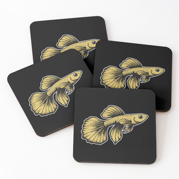 Item preview, Golden Guppy, Perfect Design for Aquarium Fans designed and sold by RetroMaritalArt.