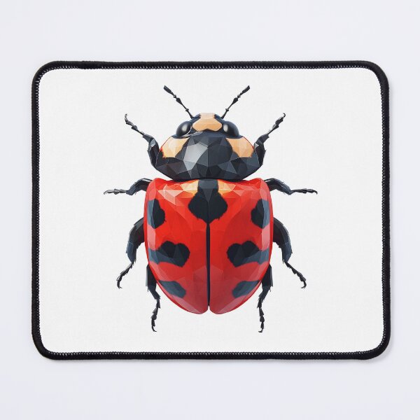 Item preview, illustration of A ladybug spreading its wings, flying in the air on a white background, lowpoly style designed and sold by wonderisland.