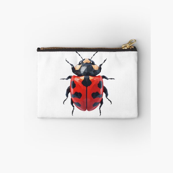 Item preview, illustration of A ladybug spreading its wings, flying in the air on a white background, lowpoly style  designed and sold by wonderisland.