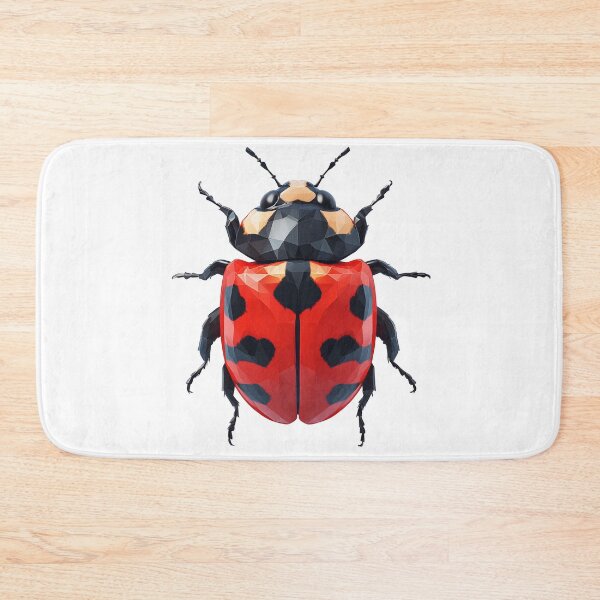 Item preview, illustration of A ladybug spreading its wings, flying in the air on a white background, lowpoly style  designed and sold by wonderisland.