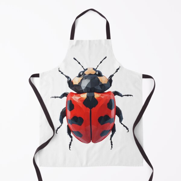 Item preview, illustration of A ladybug spreading its wings, flying in the air on a white background, lowpoly style  designed and sold by wonderisland.