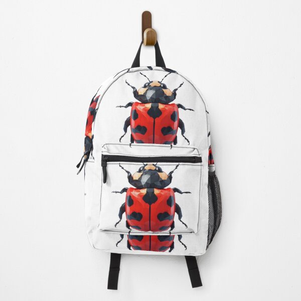 Item preview, illustration of A ladybug spreading its wings, flying in the air on a white background, lowpoly style designed and sold by wonderisland.