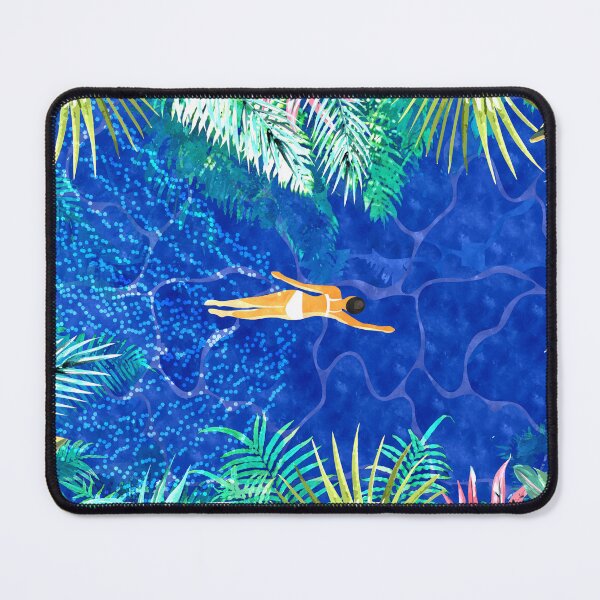 Item preview, Tropical Jungle Pool | Forest Pop of Color Botanical | Travel Wild Plants Eclectic Watercolor Swim designed and sold by 83oranges.com.