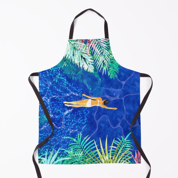 Item preview, Tropical Jungle Pool | Forest Pop of Color Botanical | Travel Wild Plants Eclectic Watercolor Swim designed and sold by 83oranges.com.